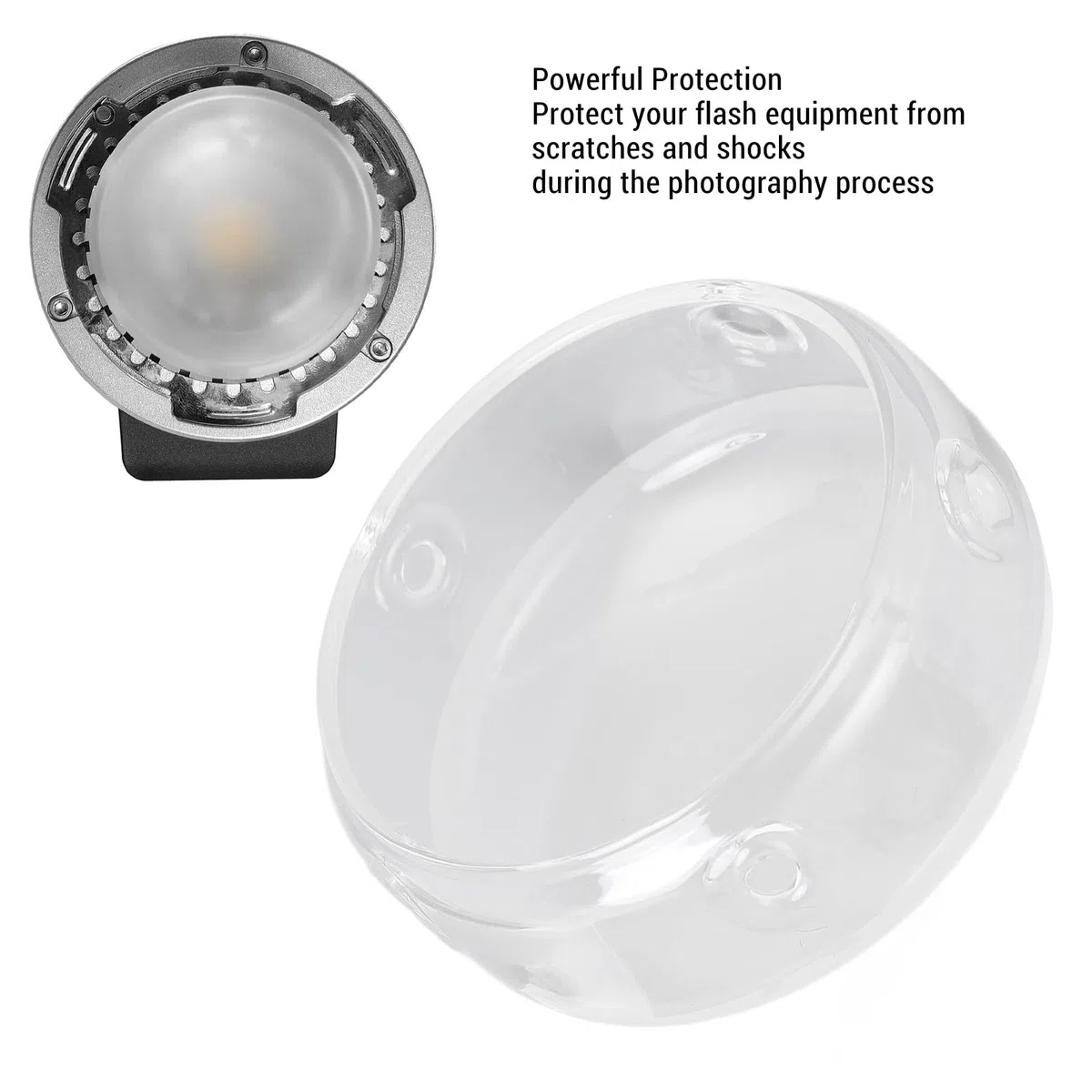 per AD300 PRO Paralume in Vetro Accessori per Luci Fotografiche, Copertura Protettiva a Cupola Luminosa per AD300Pro Illuminazione Lampeggiante