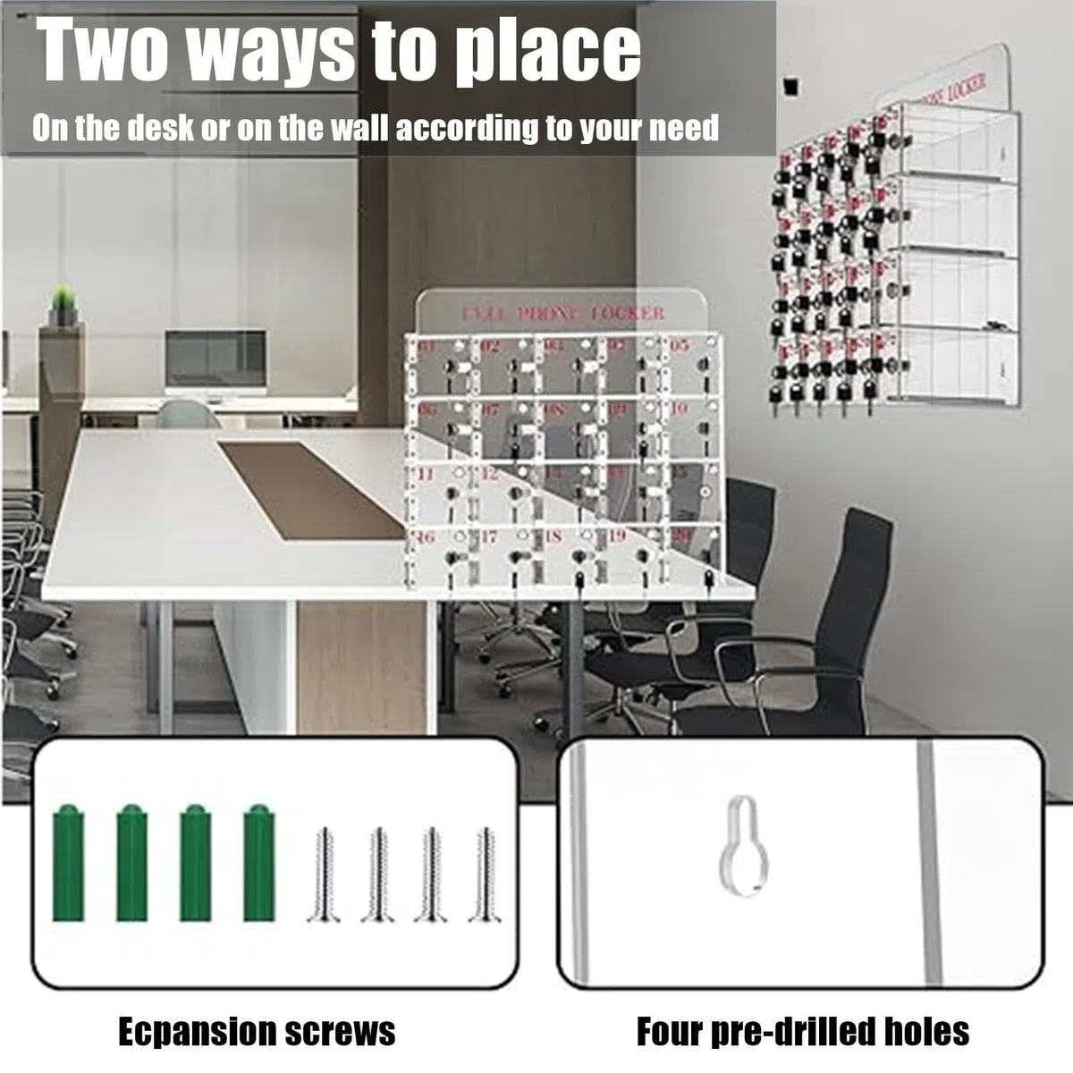 Caja de Almacenamiento para teléfonos móviles Soporte acrílico para teléfonos móviles Caja de Almacenamiento de Escritorio la acrílica para teléfonos móviles - nizador de Pared