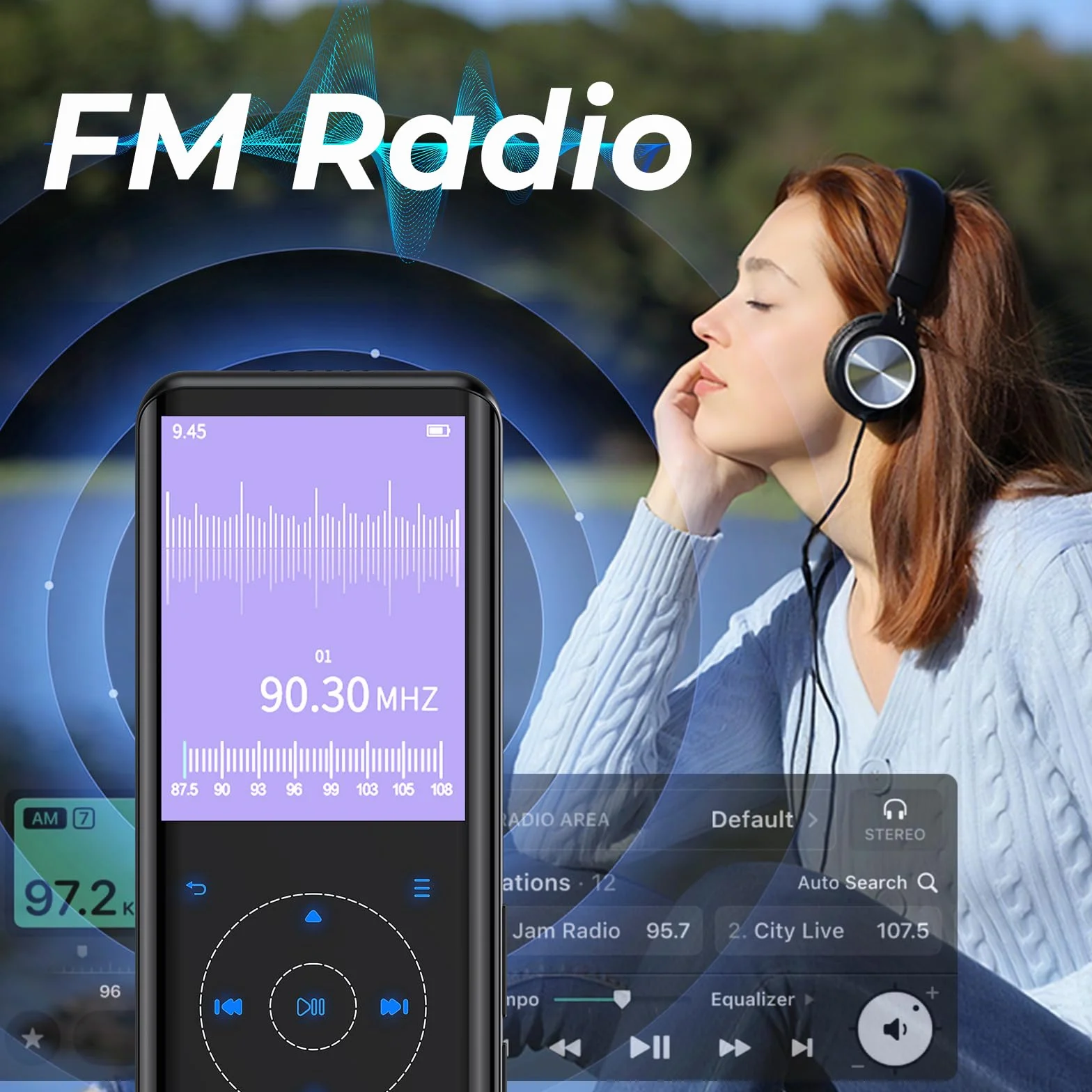 64GB Lettore MP3 Bluetooth, HiFi Music Lossless Sound, custodia in metallo con altoparlante HD incorporato, pulsante a sfioramento, registratore vocale per sport, espandibile fino a 128GB (64G)