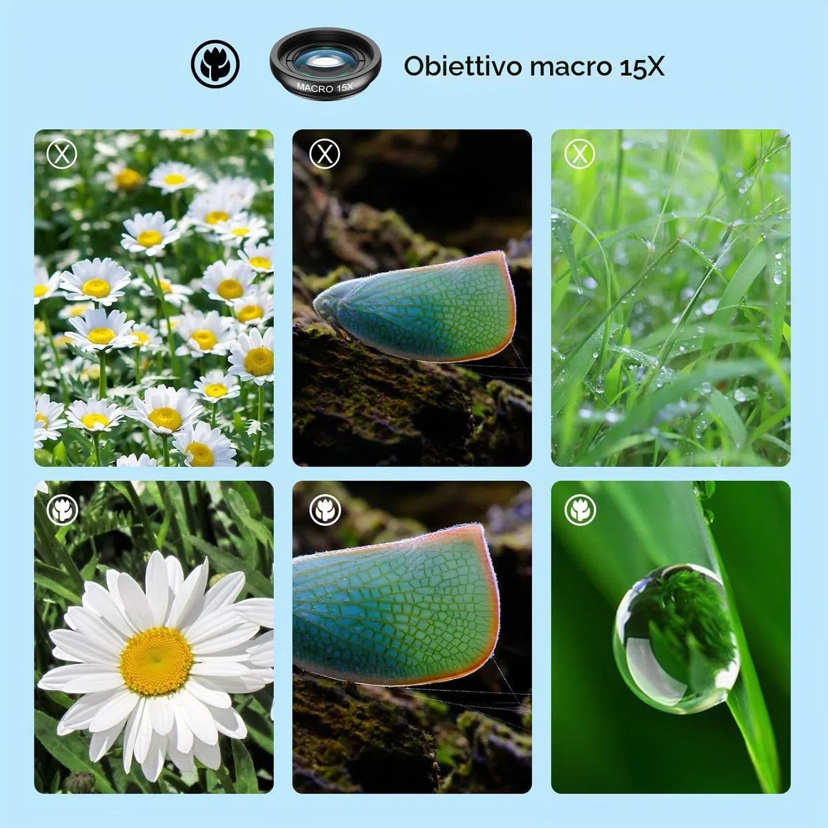 Apexel Kit obiettivo fotocamera 18X teleobiettivo/grandangolo e obiettivo macro/fisheye/caleidoscopio/filtro stella con treppiede otturatore remoto per iPhone, Samsung e la maggior parte degli