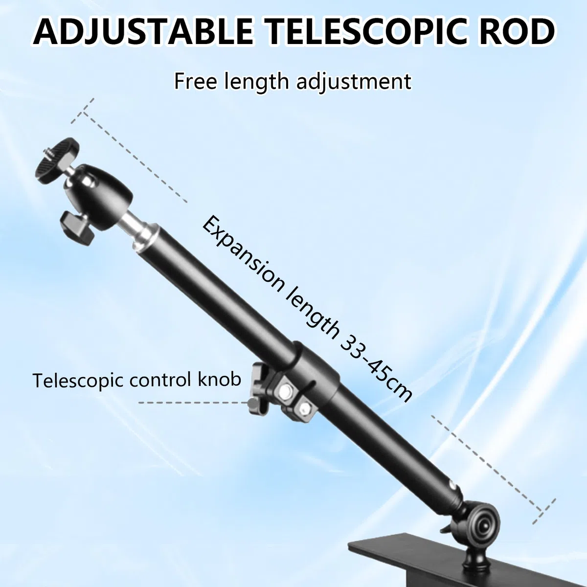Supporto per Proiettore, Supporto per Proiettore Senza Foratura per Letto e Divano Lunghezza Supporto Regolabile 33-45 Cm Supporto da Parete in Metallo con Regolazione Multi-Angolo Compatibile con Z6X
