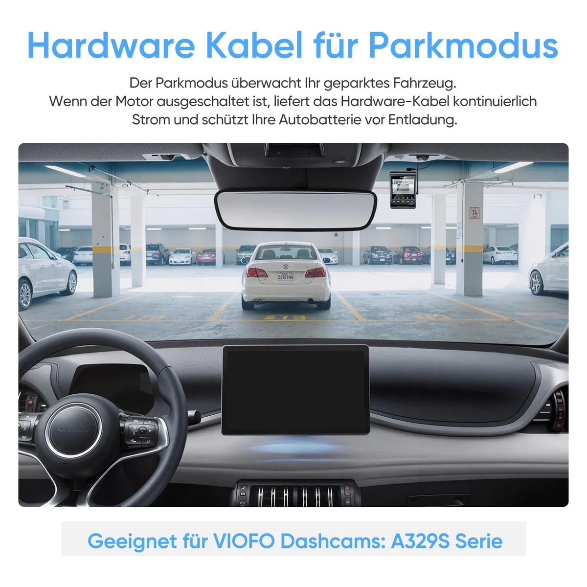 VIOFO HK6 Cavo Hardwire per A329S / A119M Pro Dashcam, supporta la modalità di parcheggio ibrido intelligente e attiva la modalità di parcheggio e la protezione a bassa tensione, è necessario il