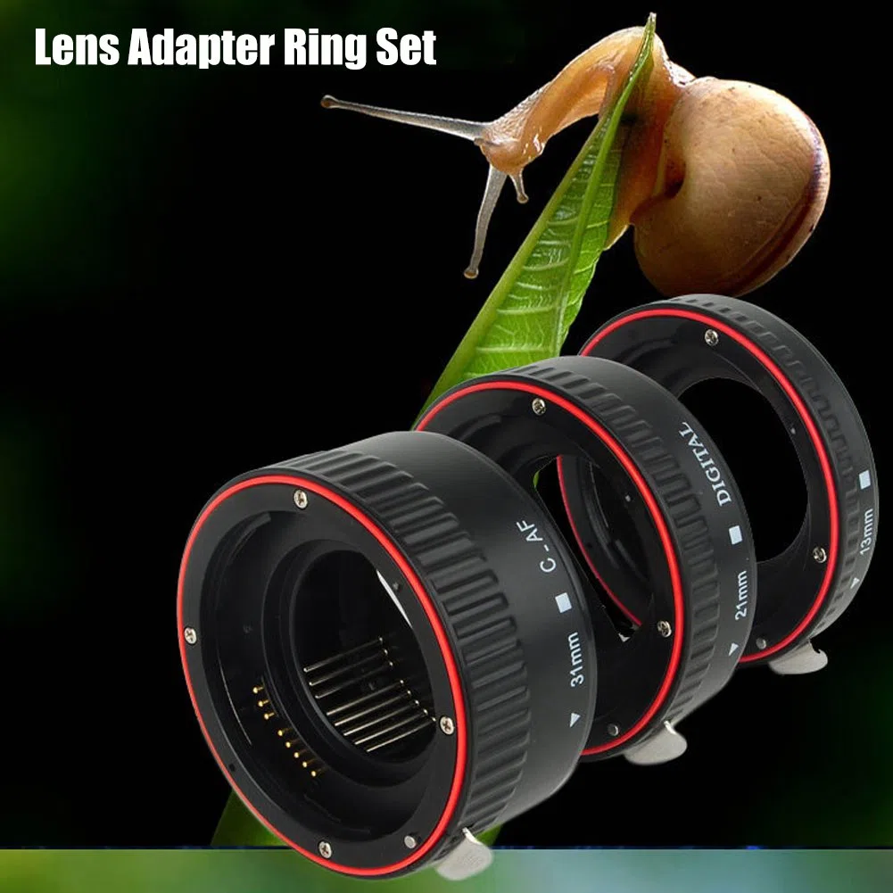Anelli Adattatori Obiettivo Tubo di Prolunga Macro Messa a Fuoco Automatica, Adatto per Canon EOS EF Mount, 3 Anelli Formano 7 Combinazioni Diverse (13mm, 21mm, 31mm)