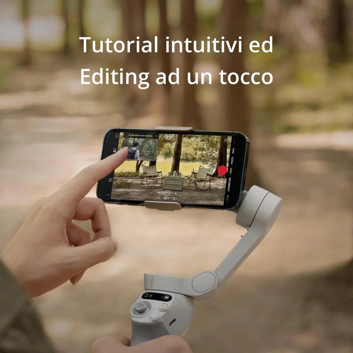 DJI Stabilizzatore OSMO Mobile SE per Smartphone, Stabilizzatore a 3 Assi, Manico telescopico, Portatile e Pieghevole, per Android/iPhone con ShotGuides, ActiveTrack 6.0 per Vlogging