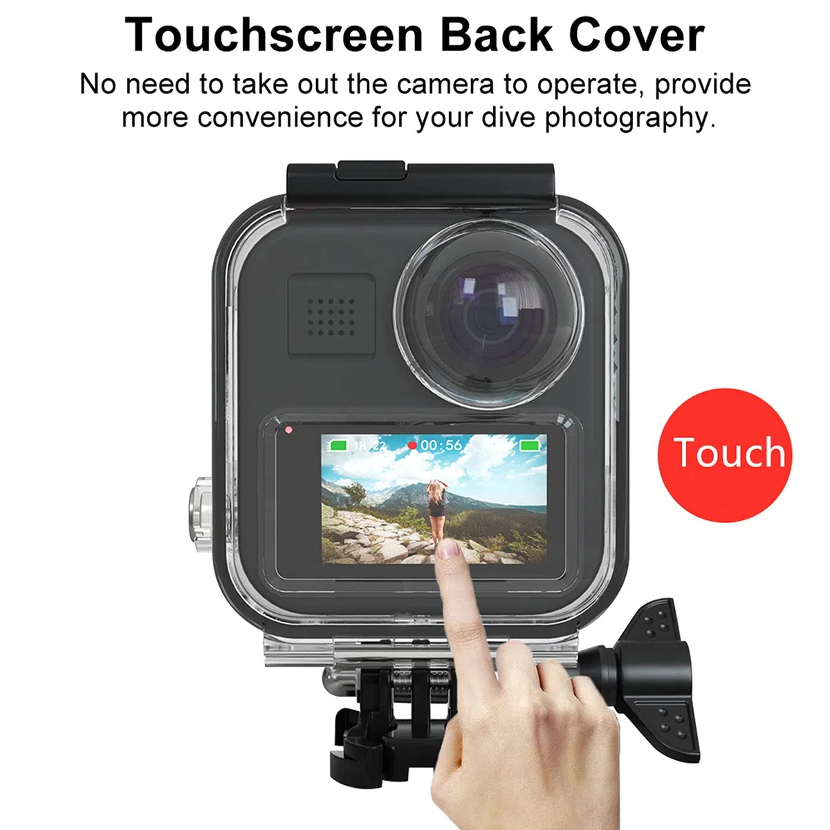 Touchscreen Custodia Impermeabile per GoPro MAX 360 Protezione Immersione Subacquea Dive Copertura per Go Pro Max Accessori Della Macchina Fotografica
