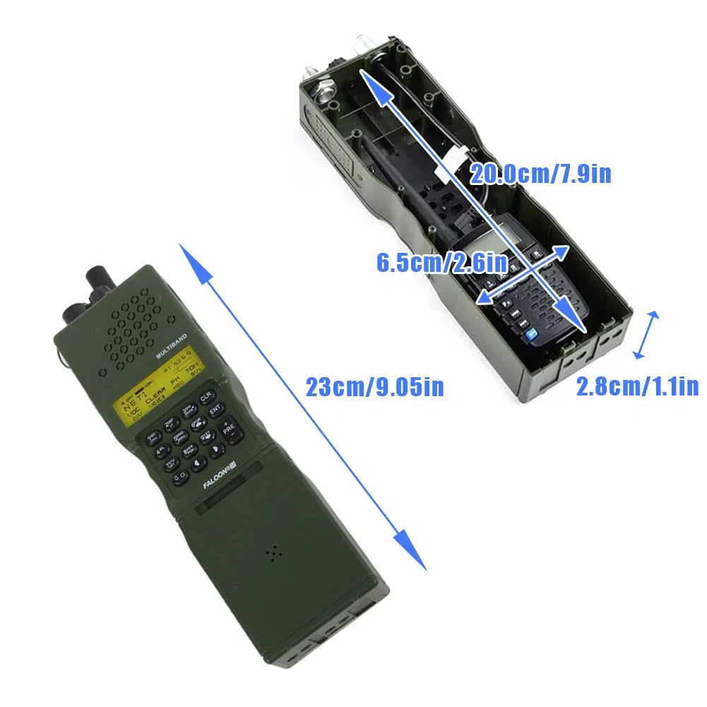 Z020/PRC-152 Dummy Radio Case Model, Fittizia Talkie Guscio No Funzione Solido E Realistico Alloggiamento Walkie Modello Rimovibile Antenna Comunicazione Scatola Adatto Airsoft Esterno Cosplay