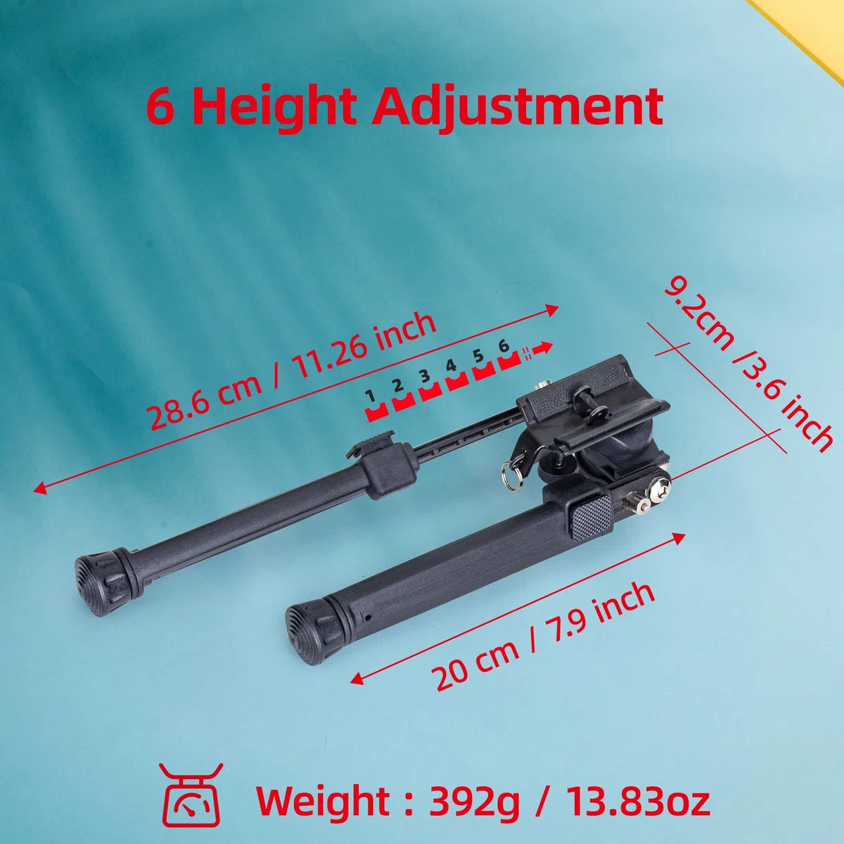 Elkeer, bipiede inclinabile con 3 adattatori, bipiede regolabile per fotocamera con adattatore a vite da 1/4" per attività all'aperto
