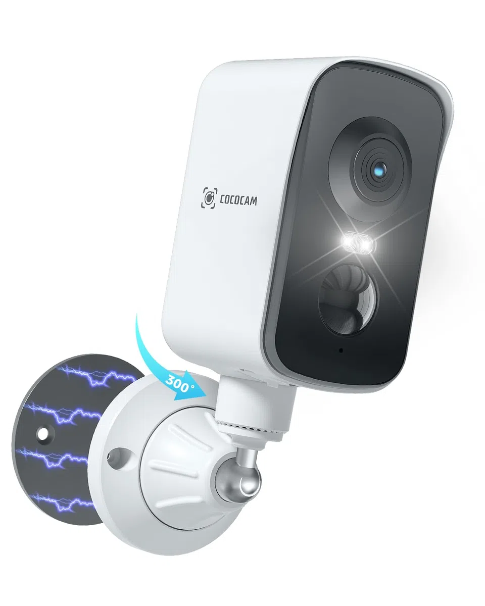 COCOCAM Portatile Magnetica 4G Telecamera con SIM Senza Fili Esterno/Interno 2K per RV/Campeggio/Viaggio, 300°Pan, 10000Ahm Batteria, PIR&AI Rilevamento Umano, Scheda SIM Integrata (NO WIFI)