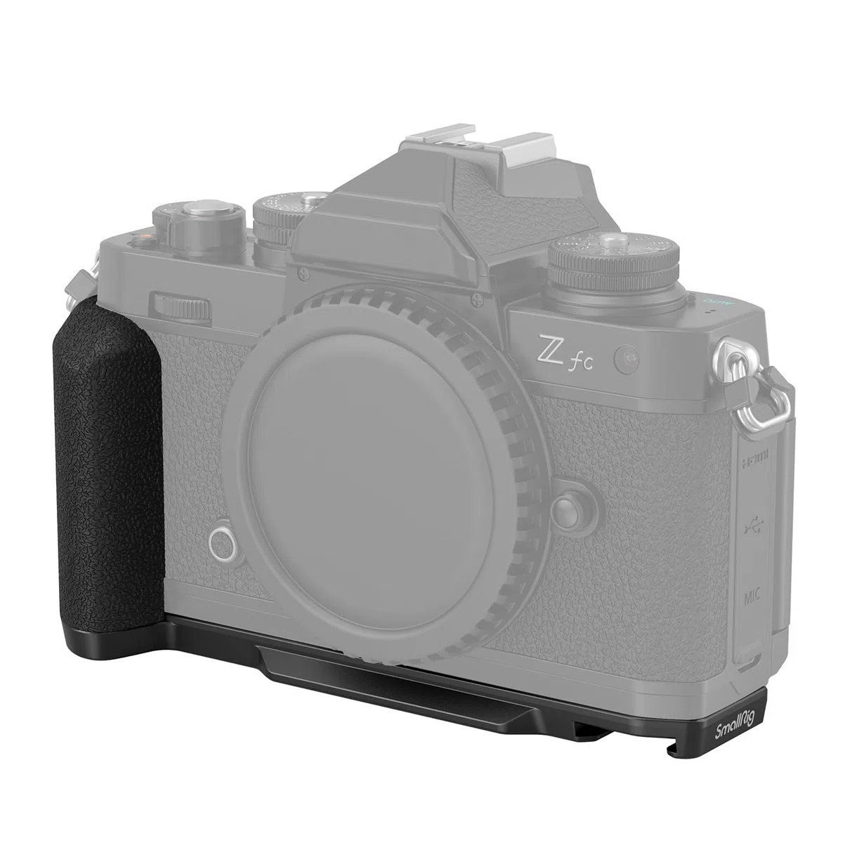 SMALLRIG Z fc Impugnatura, Impugnatura a Forma di L per Nikon Z fc (nera), con Foro Filettato 1/4"-20, Cold Shoe, Piastra a Sgancio Rapido per Arca, Leggera e Confortevole - 4263