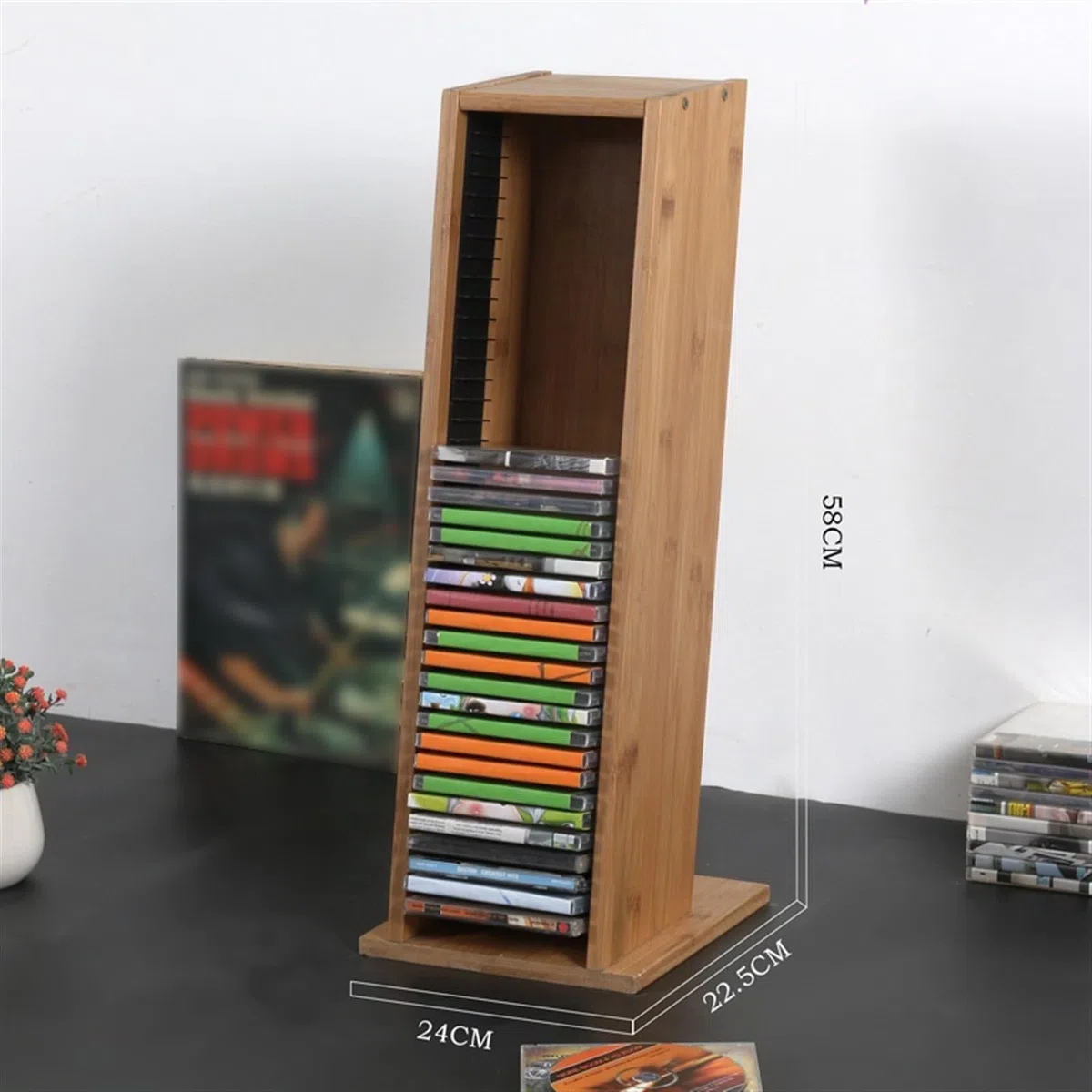 Rack di archiviazione multimediale multifunzionale con capacità di 39 dischi per DVD, Blu-ray e accessori di gioco organizzati
