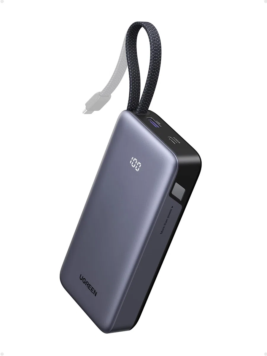 UGREEN Nexode 55W Power Bank 20000mAh CCC Ricarica Rapida Caricatore Portatile PC Cavo USB C Integrato PD 45W LED Compatibile con Xiaomi Note 15 14 13 Poco M8 M7 iPhone 17 16 Galaxy S26 S25 MacBook