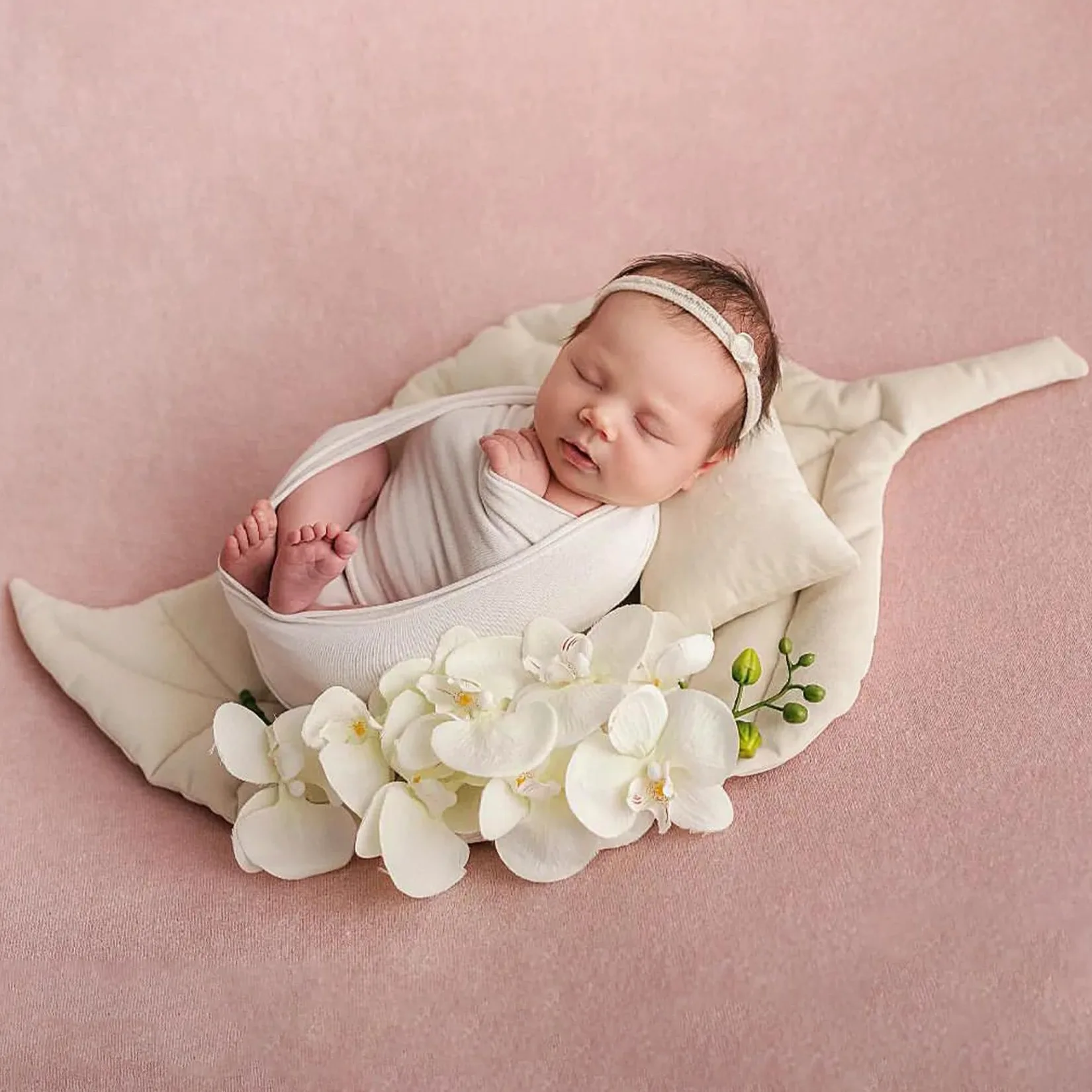 Neonati Fotografia Puntelli Cuscino Foglia Set Bambino Servizio Fotografico Posing Foglie Cuscini, Crawling Cotone Cameretta Tappeto, Tappetino Per Studio Fotografico Accessori
