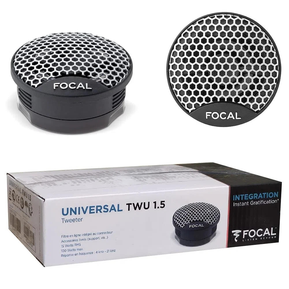 Tweeter 2 compatibile con FOCAL TWU1.5 TWU 1.5 da 5,00 cm 50 mm 2" di diametro da 15 watt rms e 100 watt max impedenza 4 ohm sensibilità 94 db spl per auto, a coppia