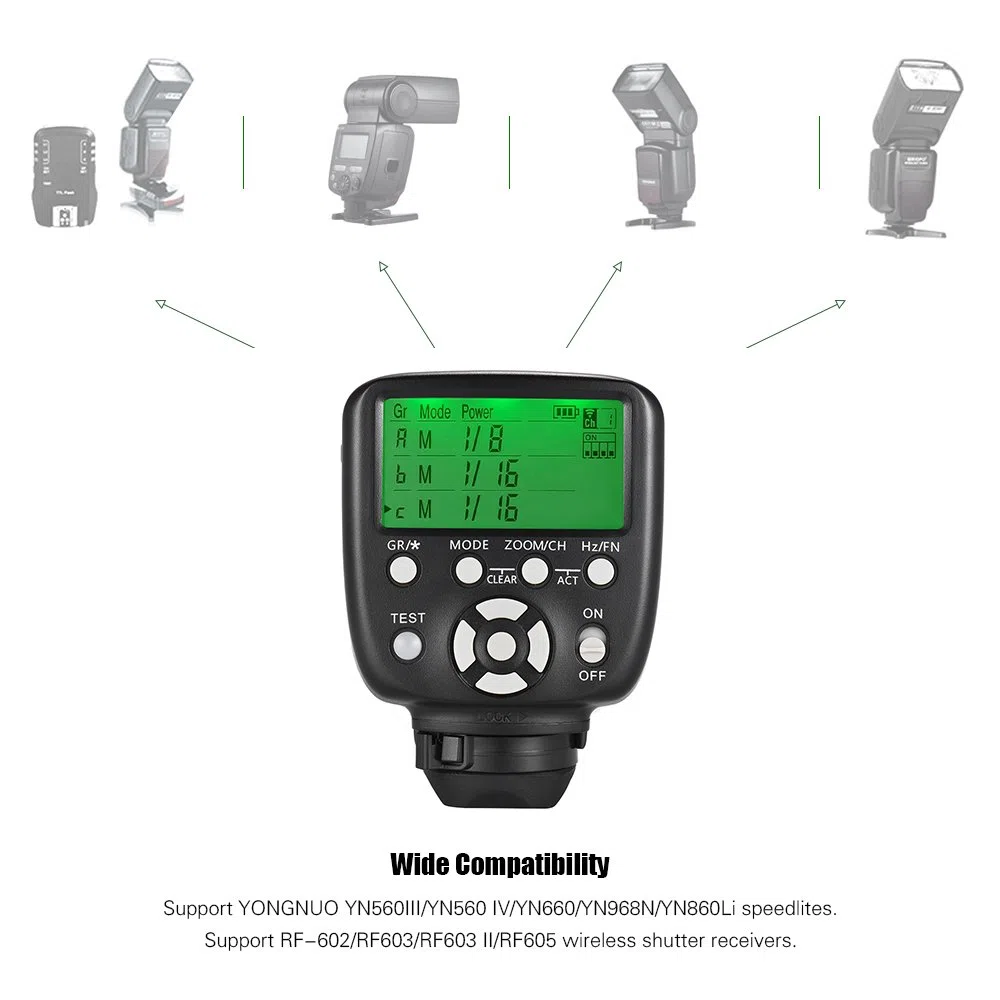 YONGNUO YN560-TX II Trasmettitore LCD manuale Compatibile con Nikon DSLR / YN560III / YN560IV / YN660 / YN968N / YN860Li Speedlite RF-602 / RF603 / RF603 II / RF605