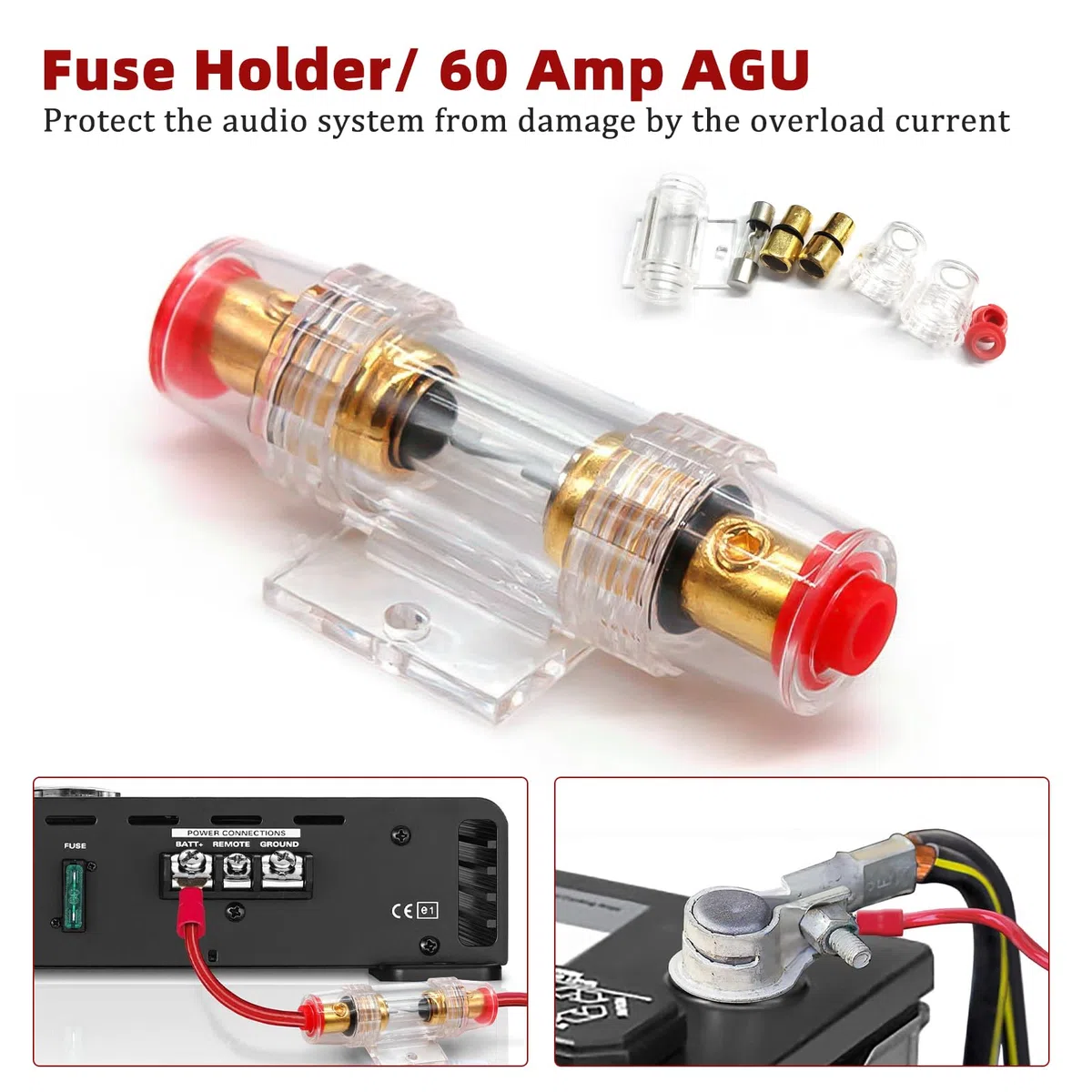 Set di Cavi per Amplificatori per Auto Kit di cavi per amplificatore 1500 W 8GA installazione stereo per auto subwoofer con fusibile,per Amplificatore Cablaggio Subwoofer Audio AMP RCA per Auto