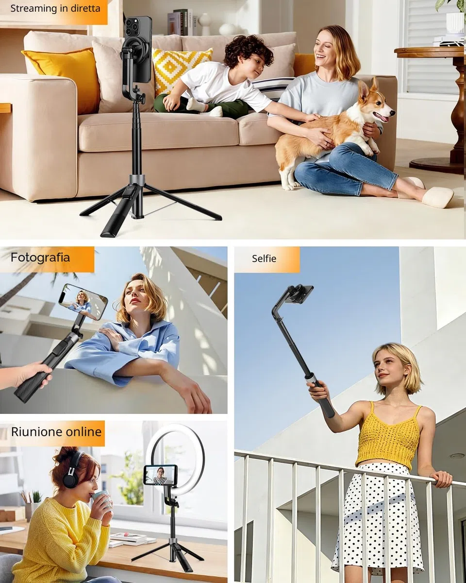 Victiv Magnetico Treppiede Smartphone, 178cm Bastone Selfie Cavalletto per Smartphone, Portatile Treppiedi per Mag-safe con Telecomando, Tripode Cellulare per iPhone 17 16 15 14 13 12 Pro Max