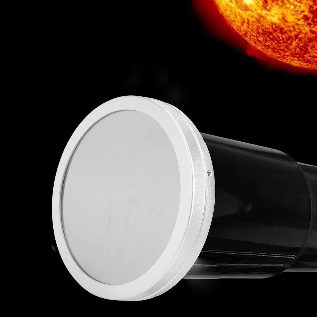 LICAEVEY Filtro Solare per Telescopio, Foglio di Alluminio Rivestito in PET Pellicola di Sicurezza per Telescopio Tappo Filtro Solare Custodia in Alluminio per Obiettivo da 66 a 116 Mm