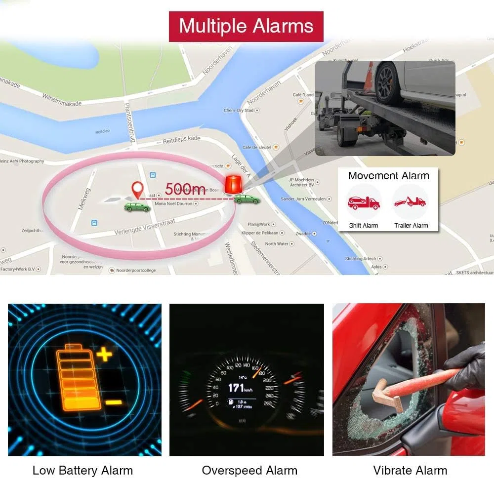 Winnes GPS Tracker per Auto 5000mAh Localizzatore Magnetico Anti-Furto con App Gratuita Senza Abbonamento, Geo-fence Alarm Impermeabile Portatile per Auto Moto Camion TK905