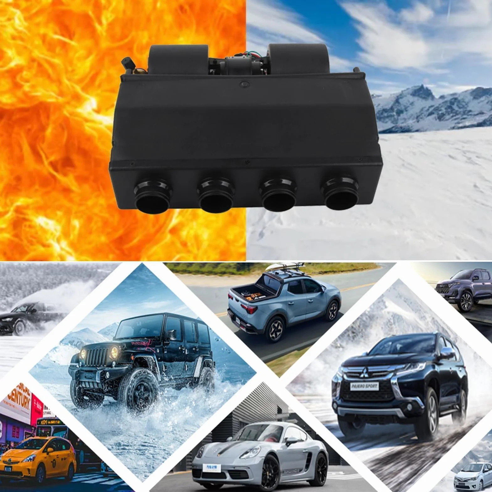 Aramox Griglia per Barra per Auto, Griglia per Altoparlante per Auto Protezione per Protezione per Altoparlante Saldata Antiossidante in Ferro a 4 Barre Universale per Subwoofer (14,4