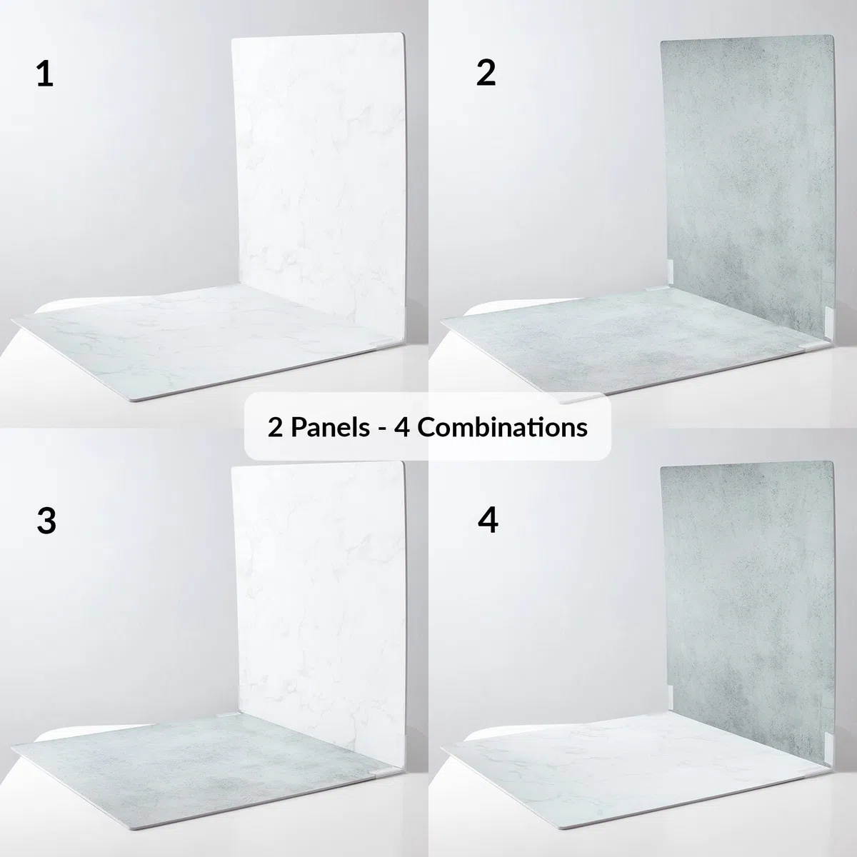 2 Pannello Di Fondo Fotografico | 55x55 cm | Sfondo Realistico Per Foto | Fondali Fotografia Per Cibo | Sfondi Fotografici Food Replica | Backdrop Board Big (Marble & Grey, Big)