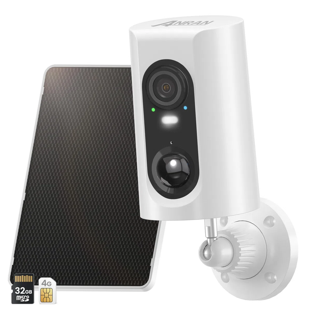 ANRAN 4G LTE Telecamera Esterno Senza Fili con Pannello Solare e Batterie, SIM+32GB SD Card Inclusa, 2K Telecamera Solare con SIM, NO WiFi, PIR Rilevamento, Visione Notturna a Colori, Audio a 2 vie,G3