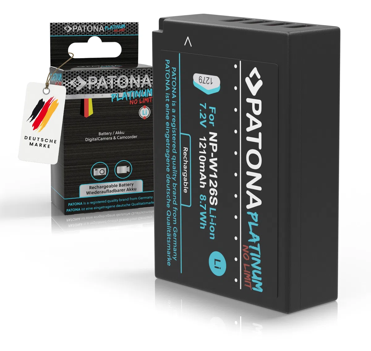 PATONA 2x Batteria NP-W126s Platinum + Caricatore Dopio NPW126s USB-C Caricabatteria NP W126s compatibile con Fujifilm FinePix HS30EXR HS50EXR XT1 XT2 XT3 XT100 XT200 XPRO2 XPRO3 XA3 XA5 XA7 XA10