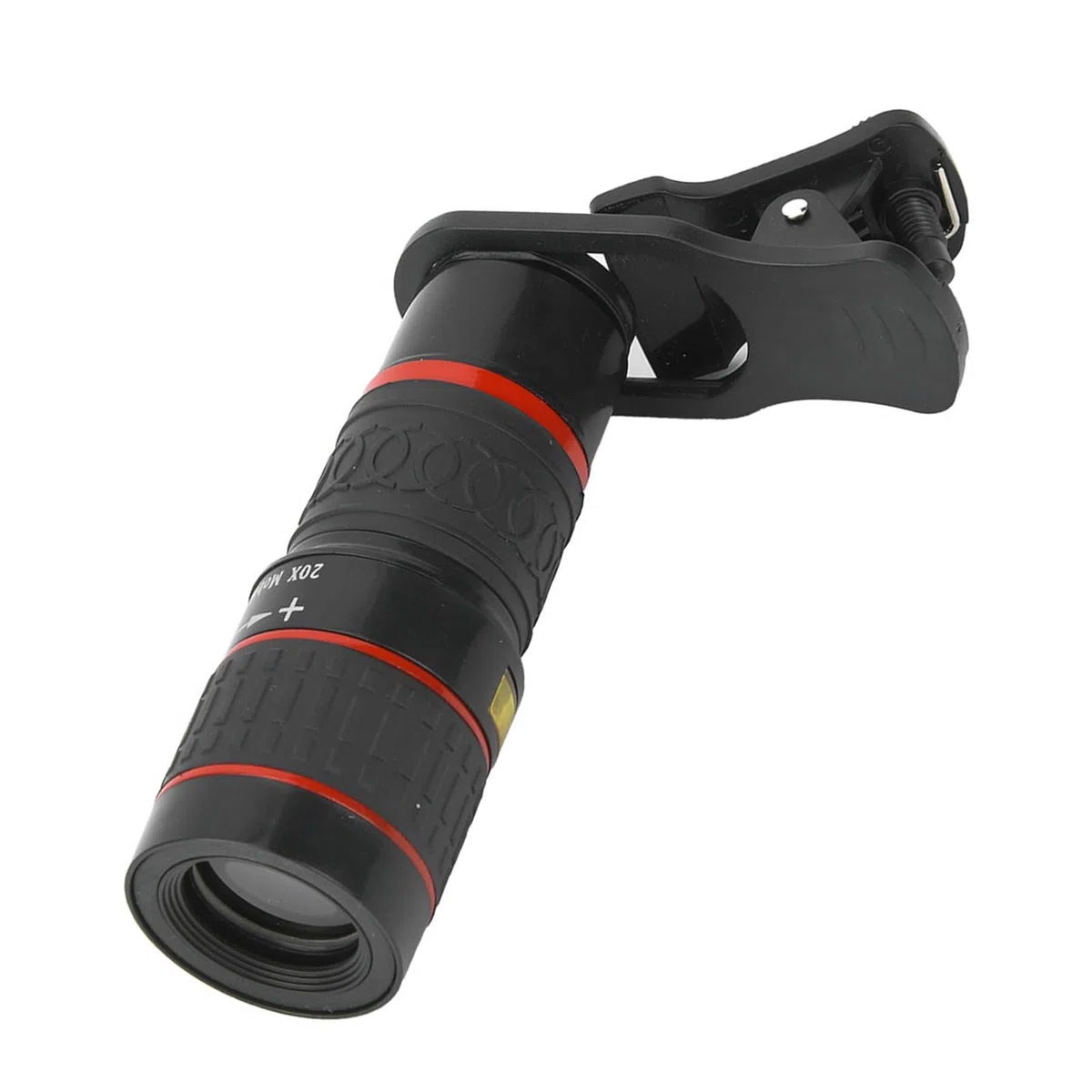 Gegong Lenti teleobiettivo 20x, obiettivo zoom a fuoco lungo, obiettivo per fotocamera per smartphone, lente tablet con montaggio a clip, accessorio Black ottico HD