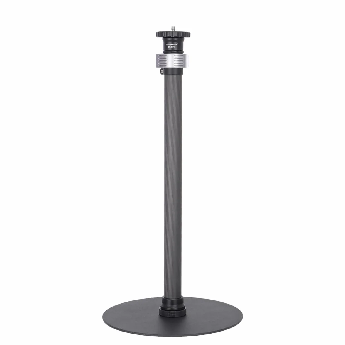 Koolehaoda Monopiede con Base Rotonda da 40-71cm, Monopiede da Tavolo, Tubo da 25mm in Fibra di Carbonio, Treppiede da Tavolo per Canon, Sony, Nikon Fotocamere e Luce Video (ST-2070)