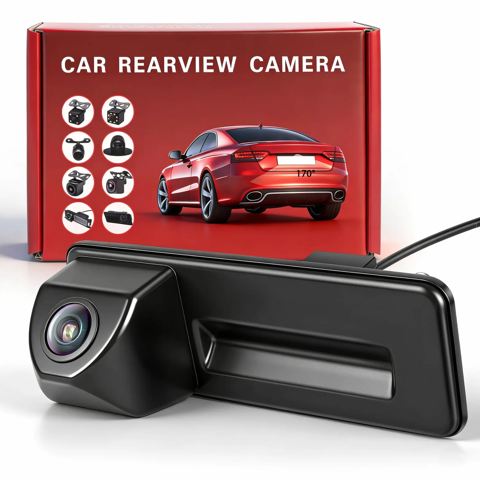 HD 1080P Telecamera Posteriore per Auto Sostituzione per Skoda Fabia Audi A1 A3 2012-2015 Yeti Superb Roomster 2010-2016, 170 Gradi Telecamera per Visione Notturna Grandangolare per Auto