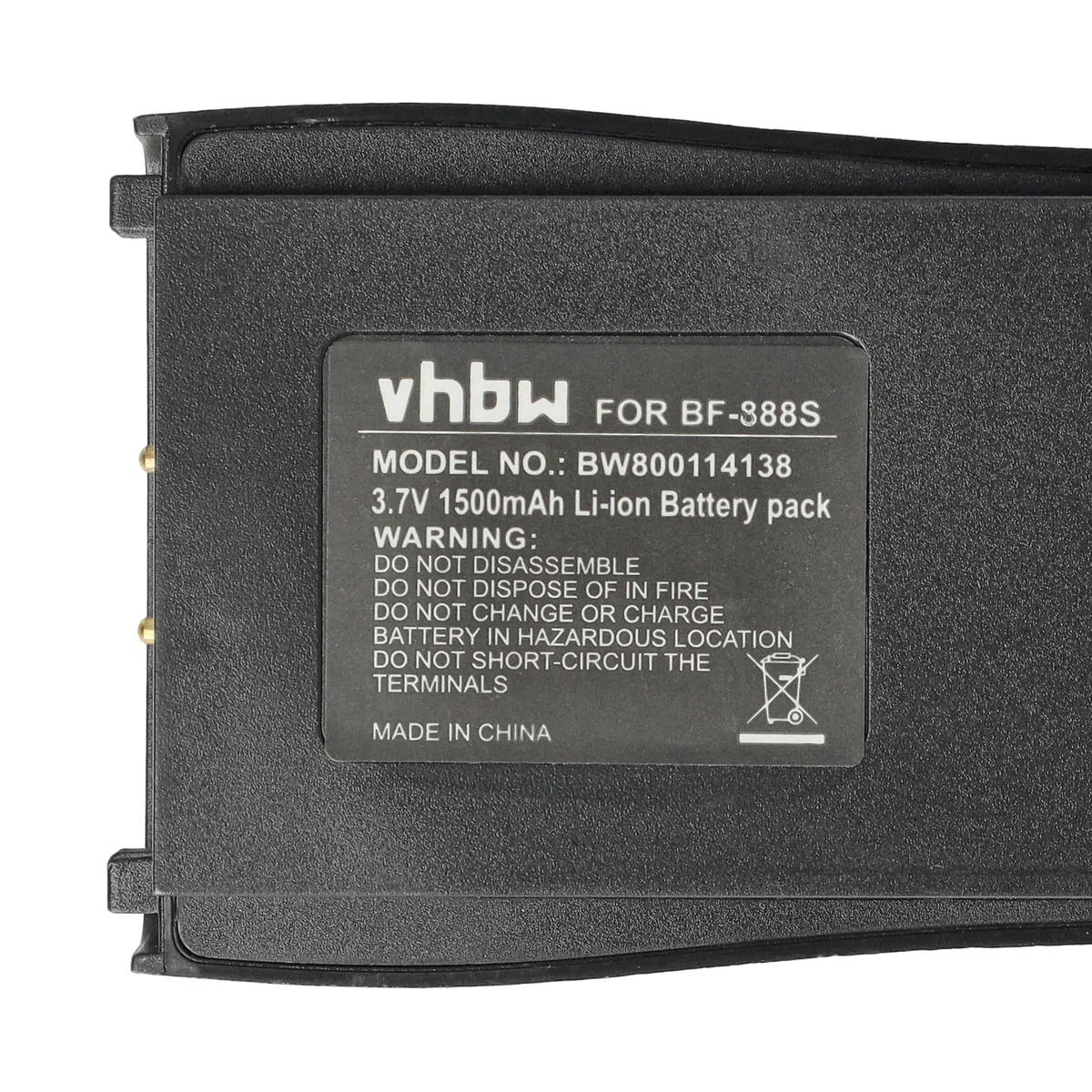 vhbw 5x batteria sostituisce Baofeng BL-1 per radio (1500mAh, 3,7V, Li-Ion)