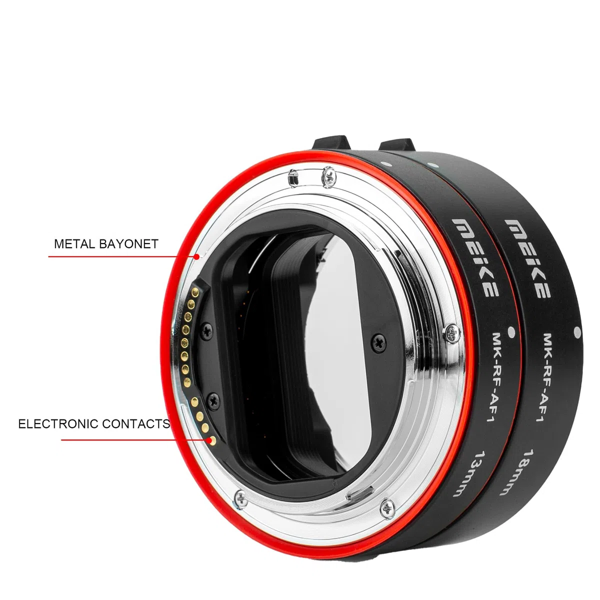Meike MK-RF-AF1 - Kit anello adattatore per tubo di estensione macro AF Full Frame in metallo, 13 mm + 18 mm, per fotocamere EOS-R EOS-R EOS-RP