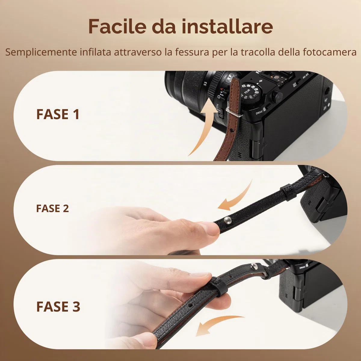 SMALLRIG Universal Leather Camera Shoulder Strap for DSLR Camera, Adjustable 100 to 110cm (39 to 43in), Max Load 10kg (22lb), Ergonomic Shoulder Support for Travel/Vlogging (Black) -5208