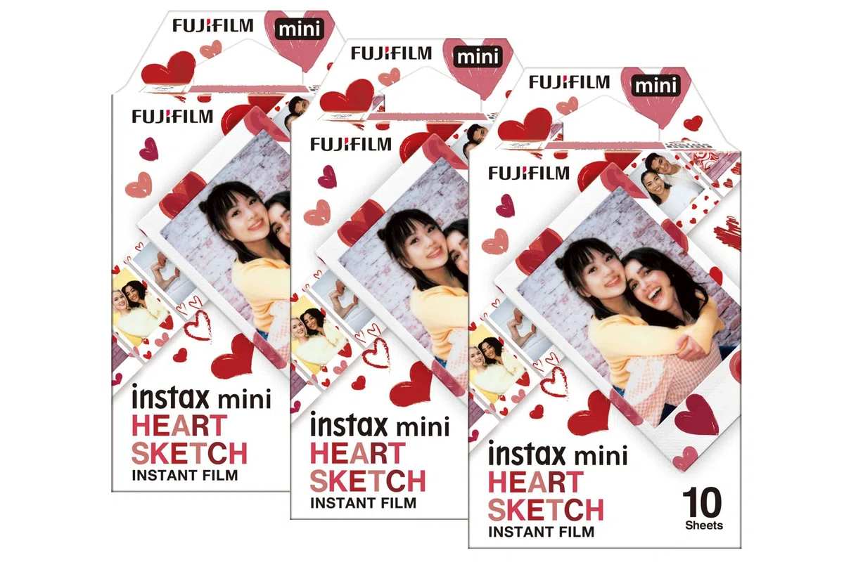 Fujifilm Instax Mini - Pellicola fotografica per schizzi a forma di cuore, confezione da 30