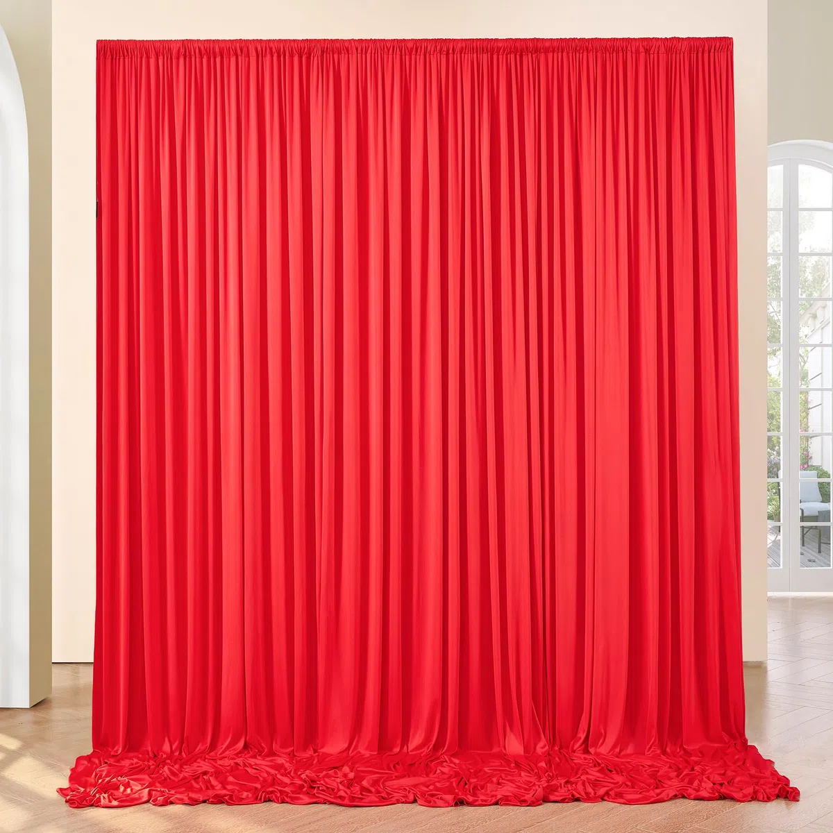 HBBMAGIC 3m x 3m Tenda di sfondo rosso per la festa di nozze, tende di sfondi per pareti fotografiche senza rughe per il battesimo di compleanno Baby Shower