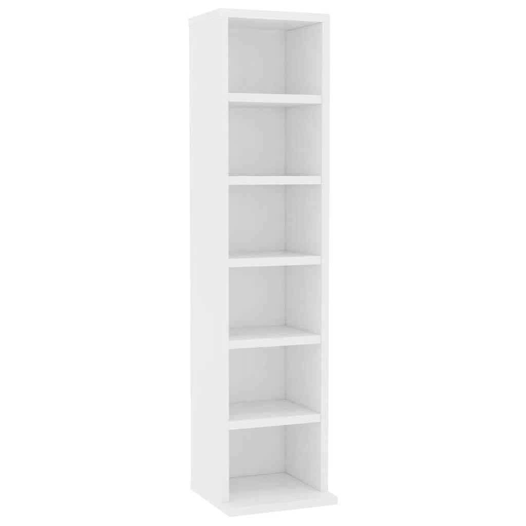 Generico Mobile Porta CD Bianco 21x20x88 cm in Legno Multistrato Mobili, Armadietti e portaoggetti (7,72KG)