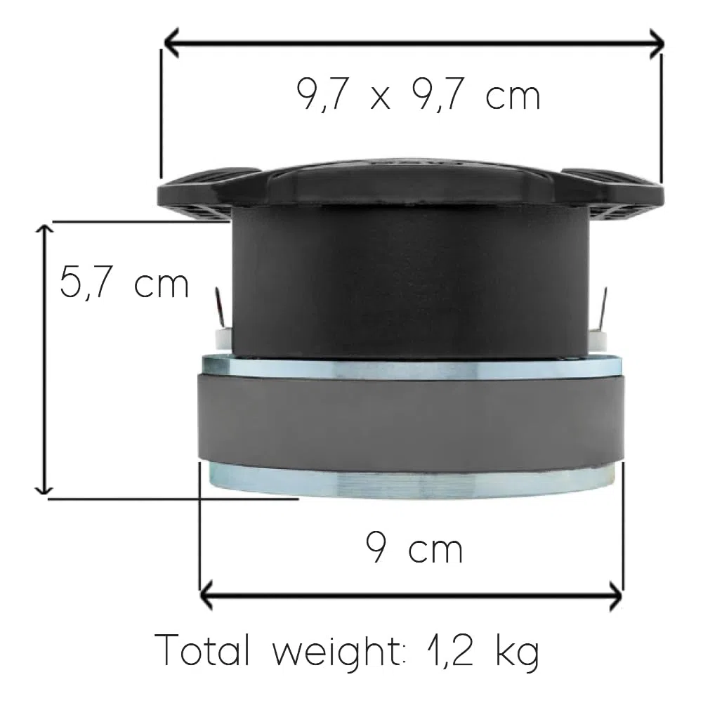1 DS 18 PRO-TWX3.8Ti super bullet tweeter da 9,7 x 9,7 cm, da 250 watt rms 500 watt max, 8 ohm, 108 db spl, per casa, 1 pezzo + condensatore di installazione