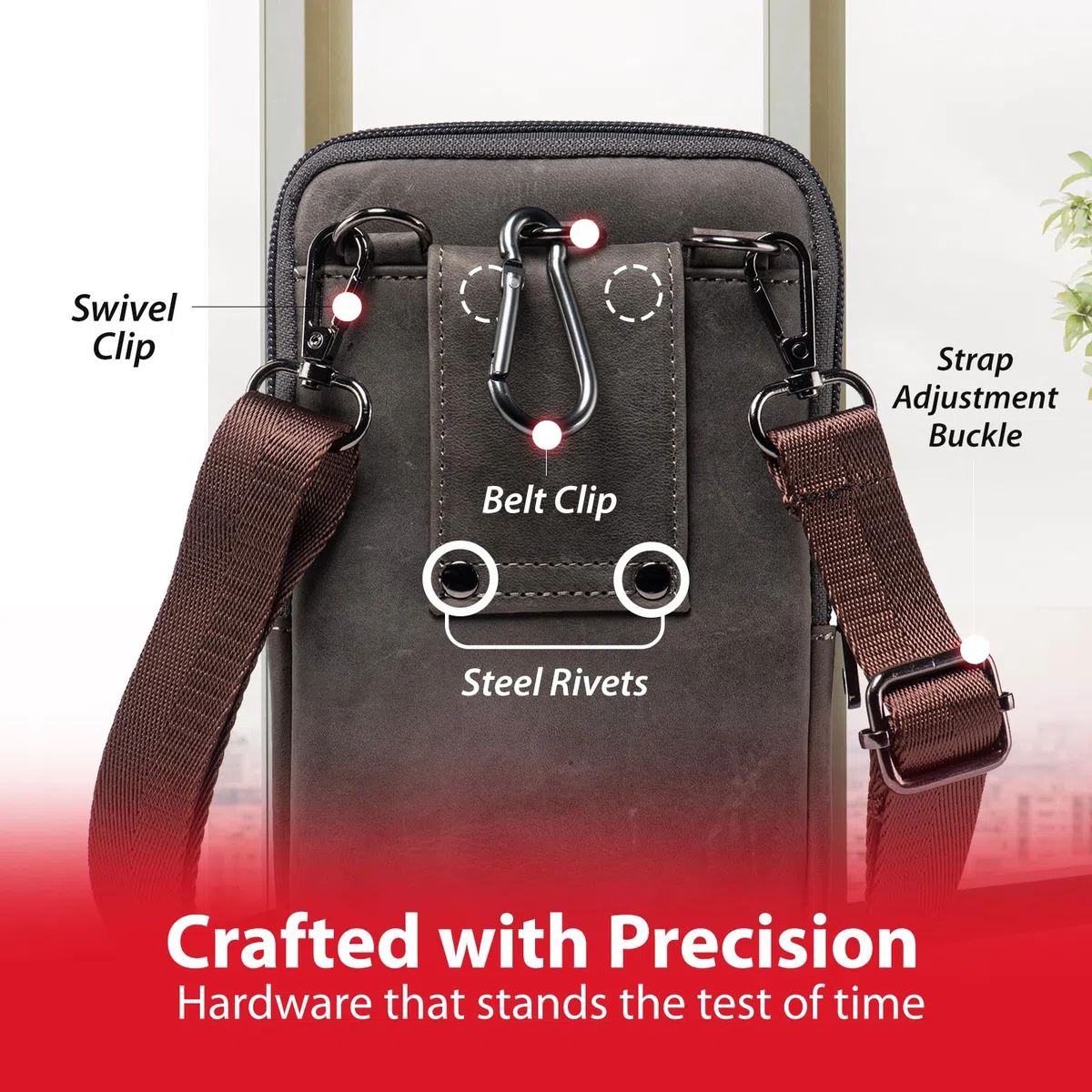 Borsa in pelle con cintura e clip da cintura per iPhone 16 Pro Ma 16 Plus iPhone 15 14 13 Pro Max, per Galaxy S25 S24 S23 Ultra S25+ Organizzatore Marsupio con cinturino lungo per il corpo