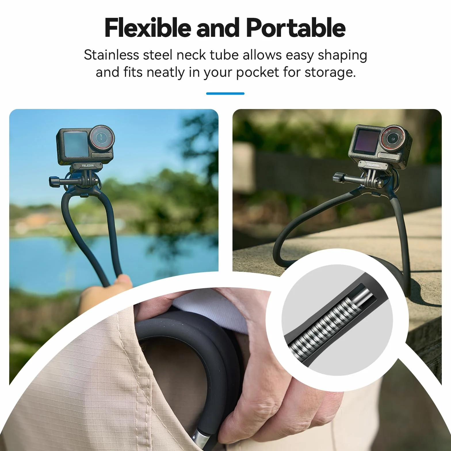 TELESIN SE 2.0 Supporto da collo, supporto magnetico per iPhone Android, fascia toracica, supporto per telefono con video POV a mani libere per iPhone 17 16 15 14 13 Samsung Android Action Camera