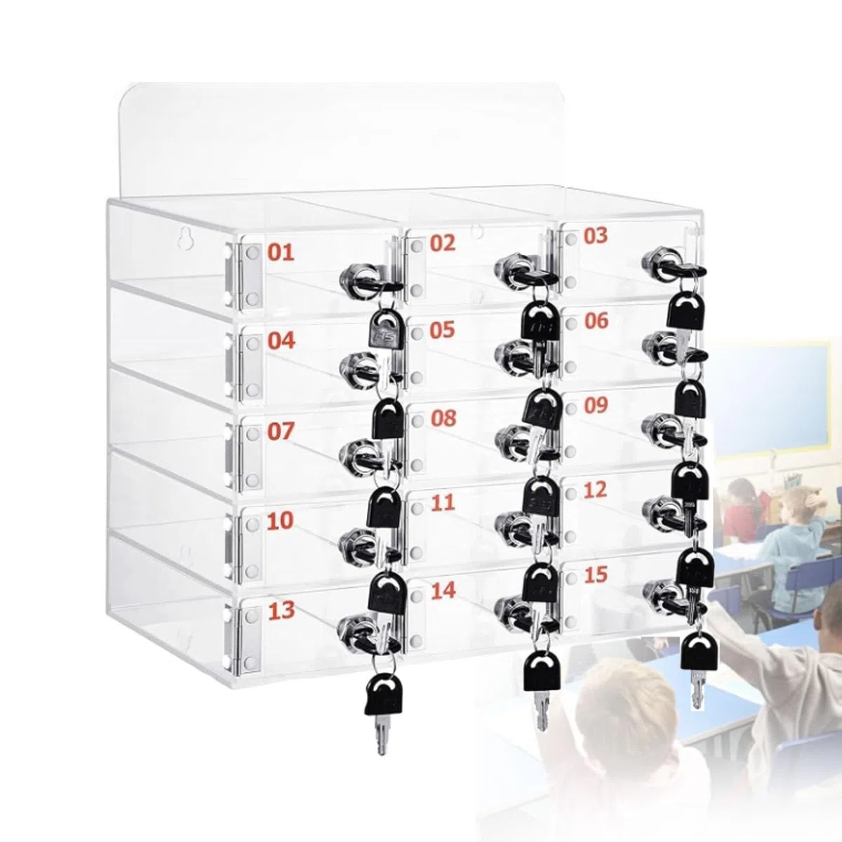 Caja de Almacenamiento para teléfonos móviles Soporte acrílico para teléfonos móviles Caja de Almacenamiento de Escritorio nizador de teléfonos móviles para Montaje en Pared Armario