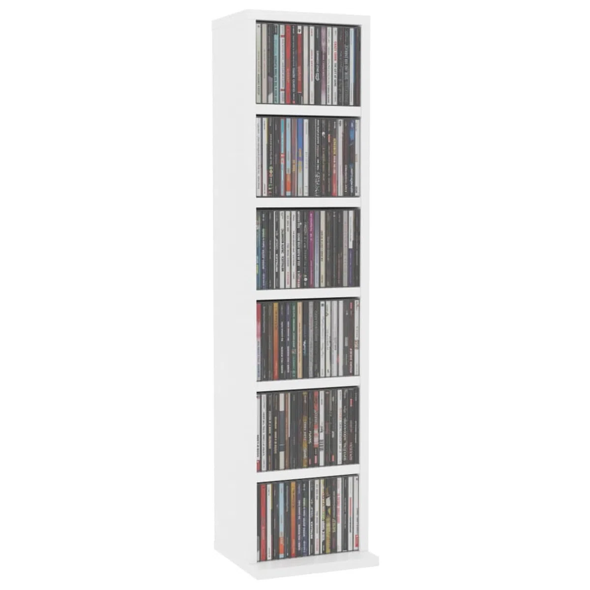 LAPOOH Mobile Porta CD Bianco 21x20x88 cm in Legno Multistrato, Mobile Porta CD, Scaffalatura per CD-800351