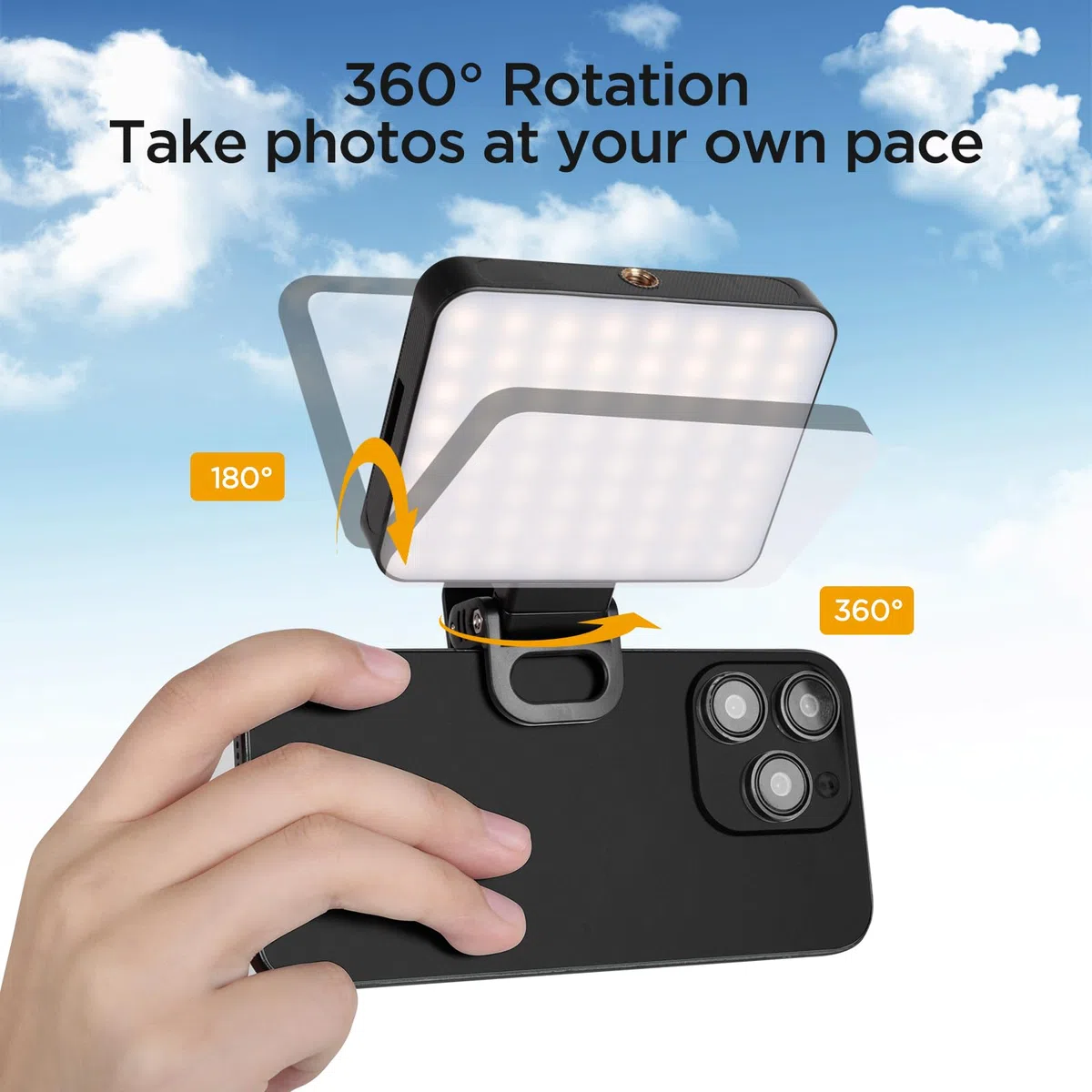 AiQInu Luce per Video 128 LED, 3 modalità di luce video, batterie integrate da 2000Mah, CRI 95+, luce selfie telefono a morsetto, luce per videoconferenza per iPhone, iPad, laptop