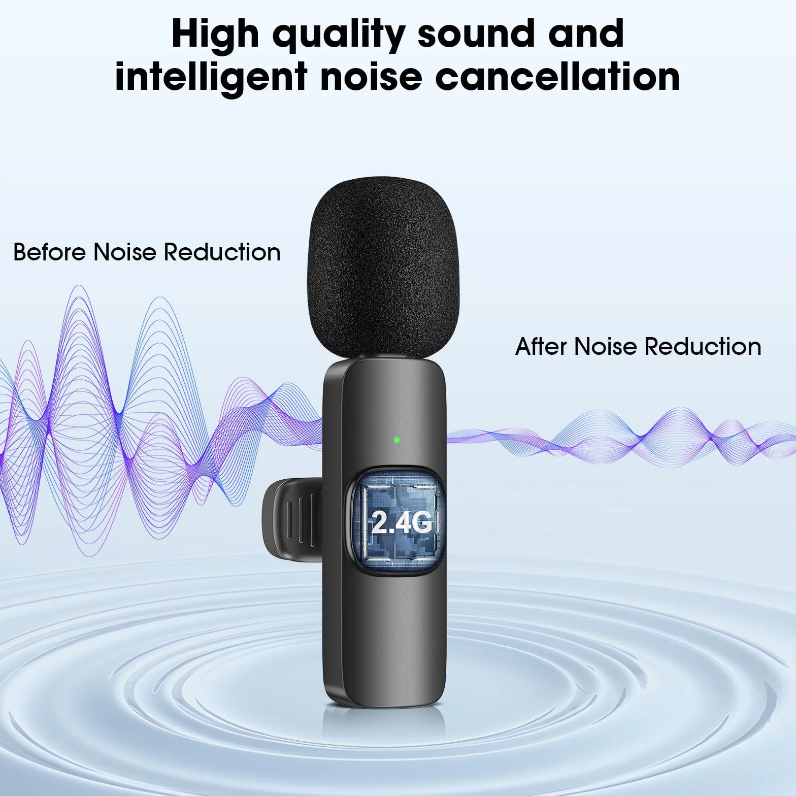 Microfono Lavalier Wireless per iPhone/Telefono Android/Computer, Microfono da bavero USB C per registrazione video, Vlogging, TikTok, YouTube, riduzione del rumore, clip plug-play sul Microfoni