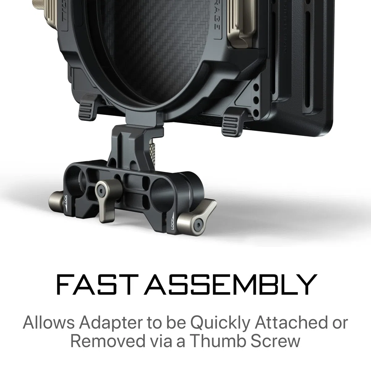 TILTA Supporto per asta LWS 15 mm per scatola opaca Tilta Mirage, perni di posizionamento per supporto per obiettivo a doppia asta Regolazione orizzontale MB-T16-LS