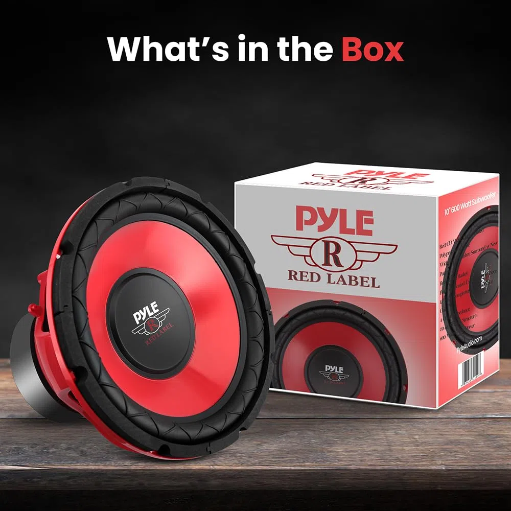 Pyle PLW10RD subwoofer per macchina Altoparlante per subwoofer 600 W