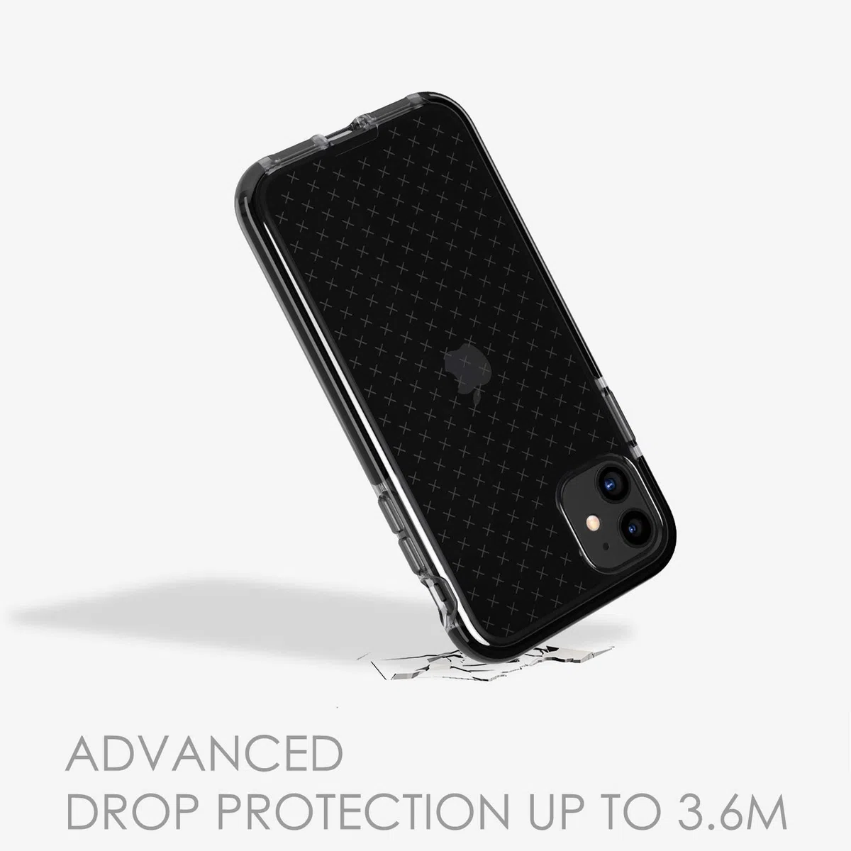 tech21 Evo Check Custodia Protettiva Sottila Dura per iPhone 11 - Grigio Fumo/Nero