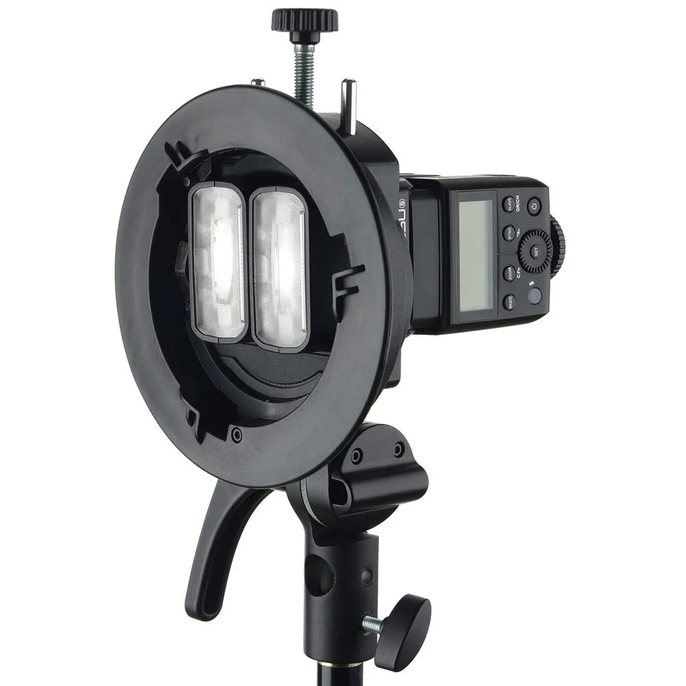 Godox S2 Supporto di Flash S-Tipo con Monte Bowens - Compatibile con Snoot, Softbox, Scatola per Flash di Studio V1, AD200Pro, V860II, TT685, TT350, AD400Pro
