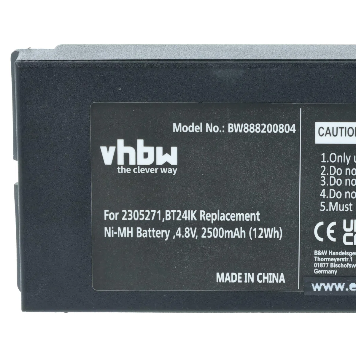 vhbw 2x batteria sostituisce Danfoss 2305271, BT24IK per Radiocomando Industriale, Telecomando (2500mAh, 4,8V, NiMH) - Nero