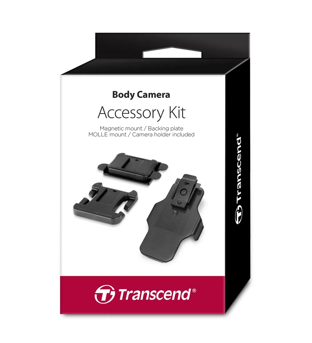 Transcend Kit di Montaggio TS-DBK2 per DrivePro Body, Include Clip Magnetica e Supporto MOLLE, Nero