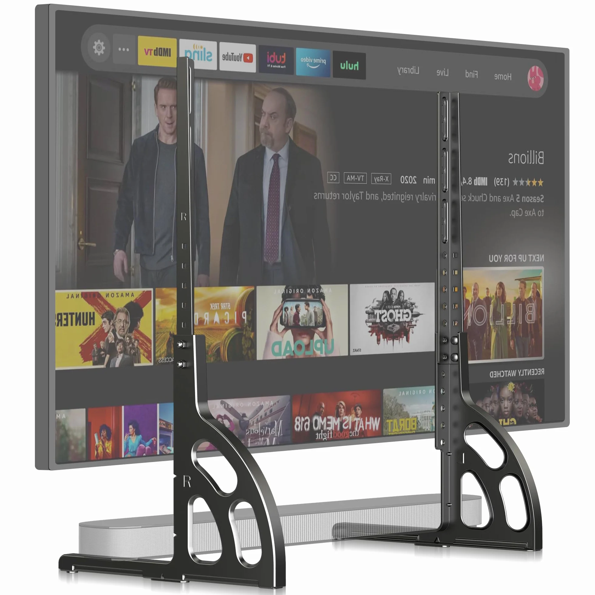 XINLEI Supporto TV universale per TV da 22 a 85 pollici, base in metallo anti-oscillazione, piedini di ricambio robusti e regolabili, VESA max. 1000 x 500 mm, capacità di carico di 55 kg ML1760E