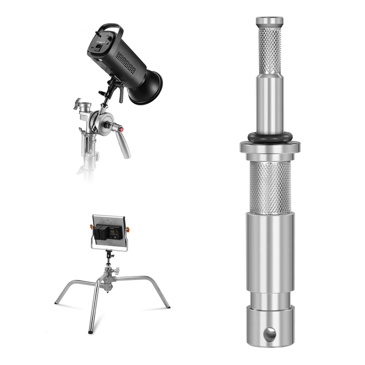 NEEWER Adattatore da Perno Junior a Baby,Adattatore da Perno Maschio Junior da 1-1/8"/28mm a Perno Maschio Baby da 5/8"/16mm per Supporto a C,Supporto per Luci per Uso Intensivo, Morsetto per TV,UA027